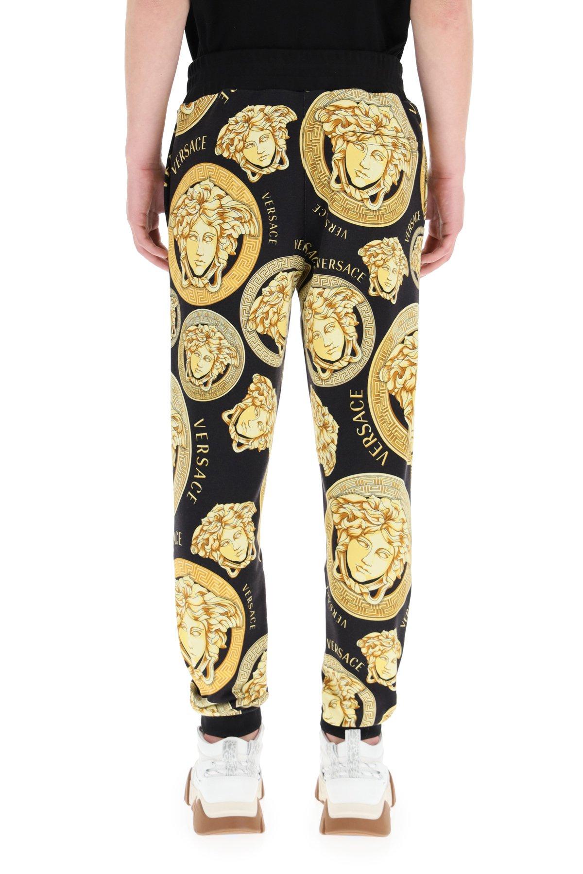 Versace Cotton Amplified Medusa Print jogging Trousers in Yellow for ...