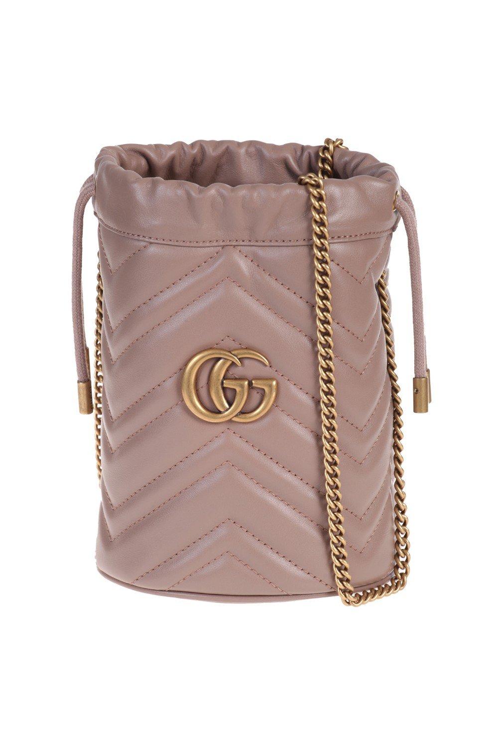 Gucci Leather Gg Marmont Mini Bucket Bag - Lyst