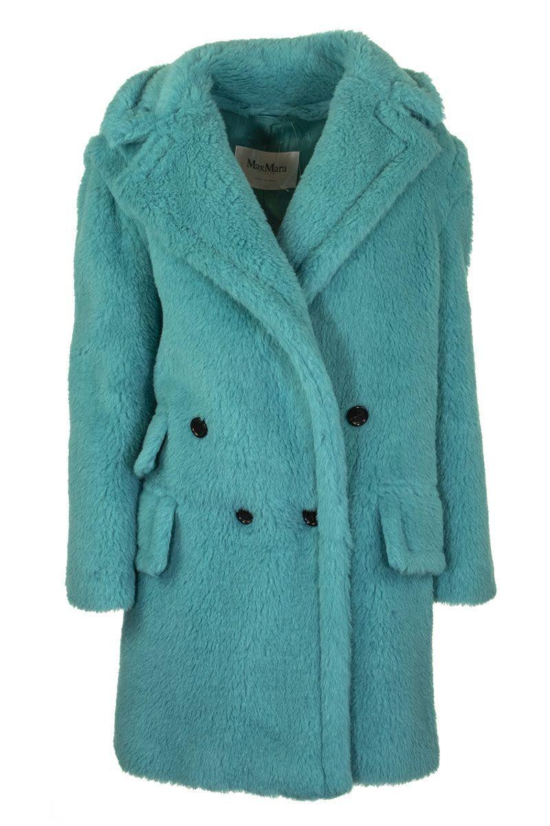 Max Mara Wool Turquoise Coat in Blue - Lyst