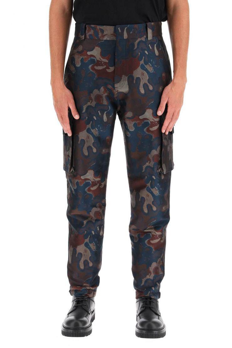 Dior Camouflage Cargo Trousers in Brown/Blue/Red (Blue) for Men 