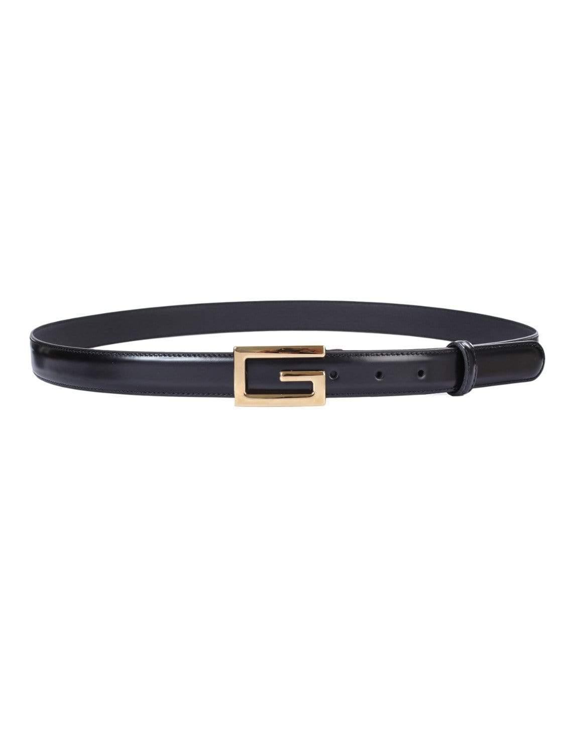 Gucci Thin Belt In Black Leather With Rectangular Buckle G for Men - Lyst