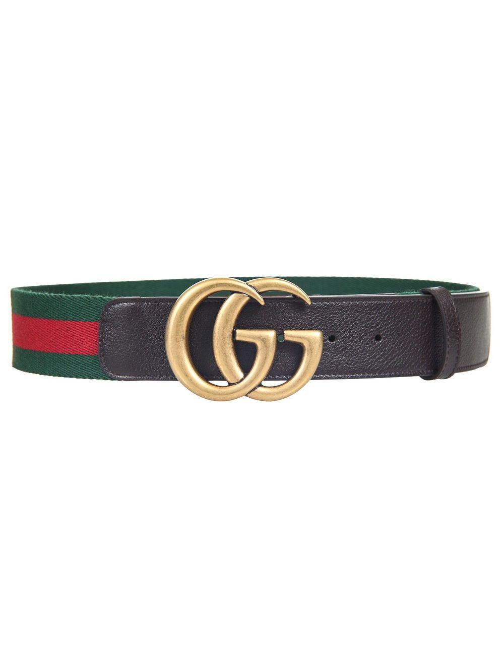 Indtil Sydøst gødning Gucci Canvas Web Belt With Double G Buckle in Brown - Lyst