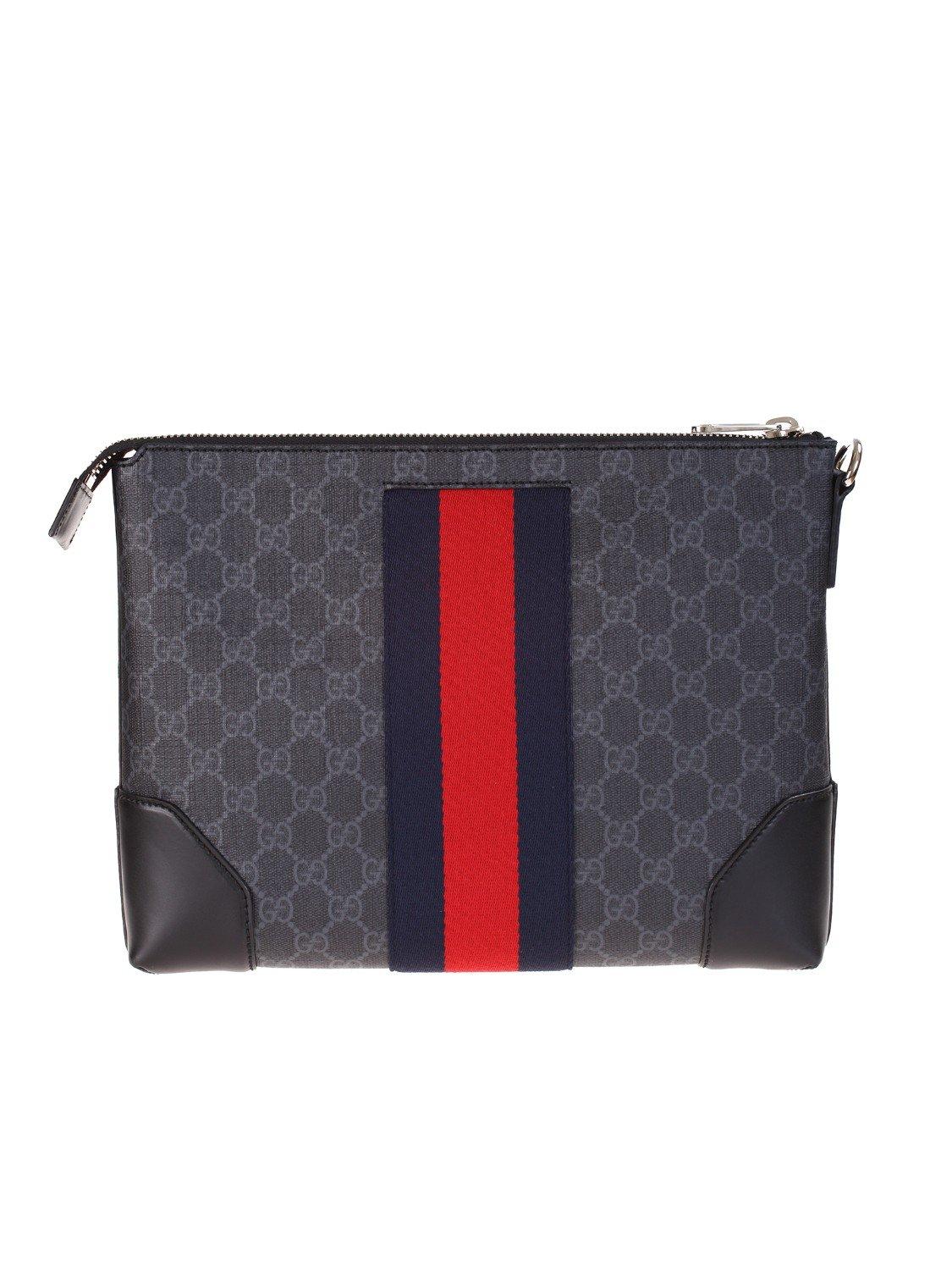 Gucci Pouch With GG Supreme Fabric in Black for Men - Lyst