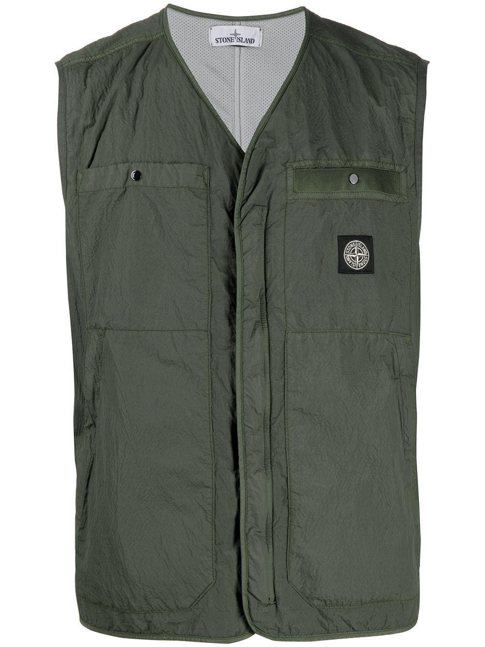 Stone Island Synthetic Crinkled Zip-up Gilet for Men - Save 45% | Lyst