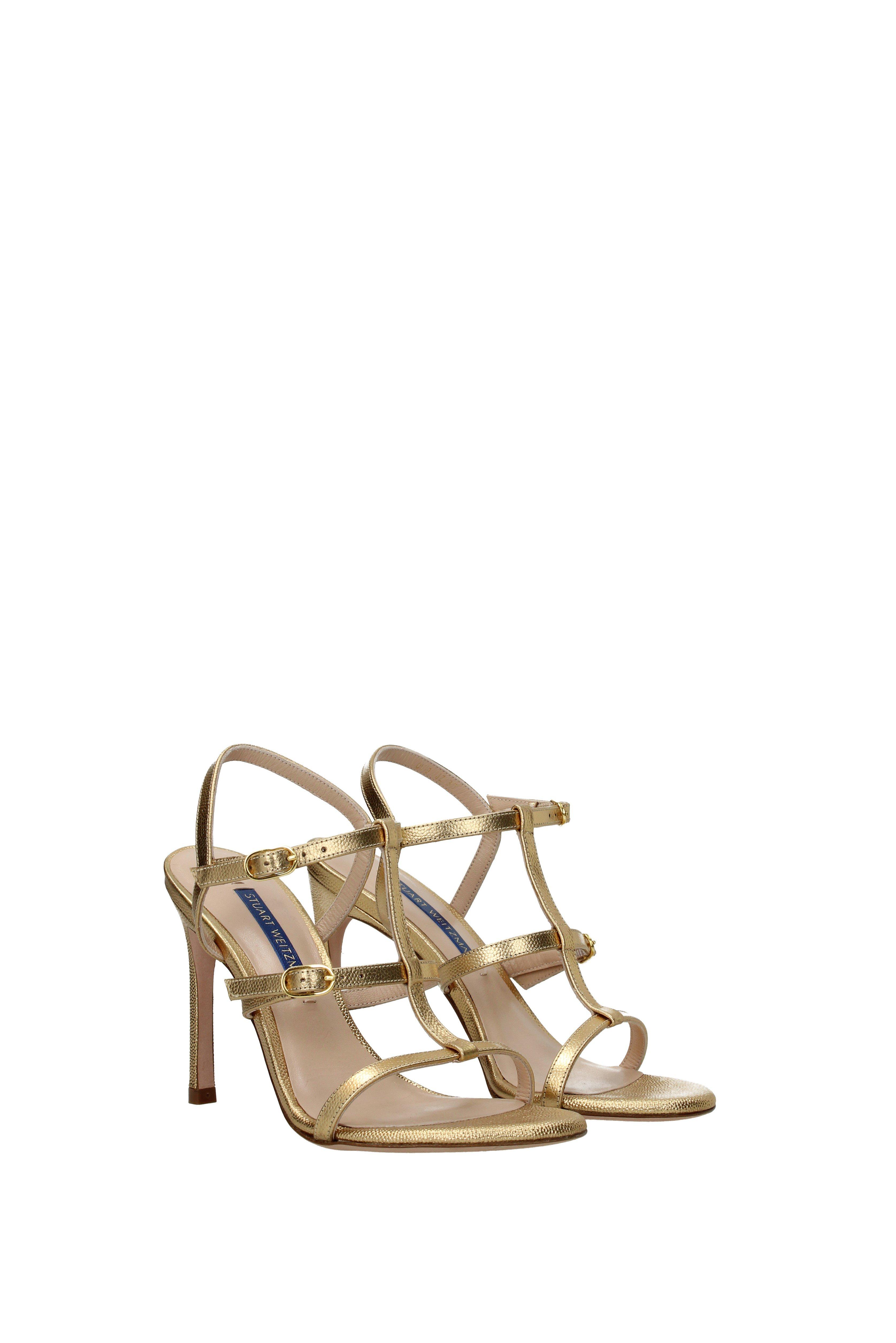 Product | Detail | Stuart Weitzman Gold Leather S