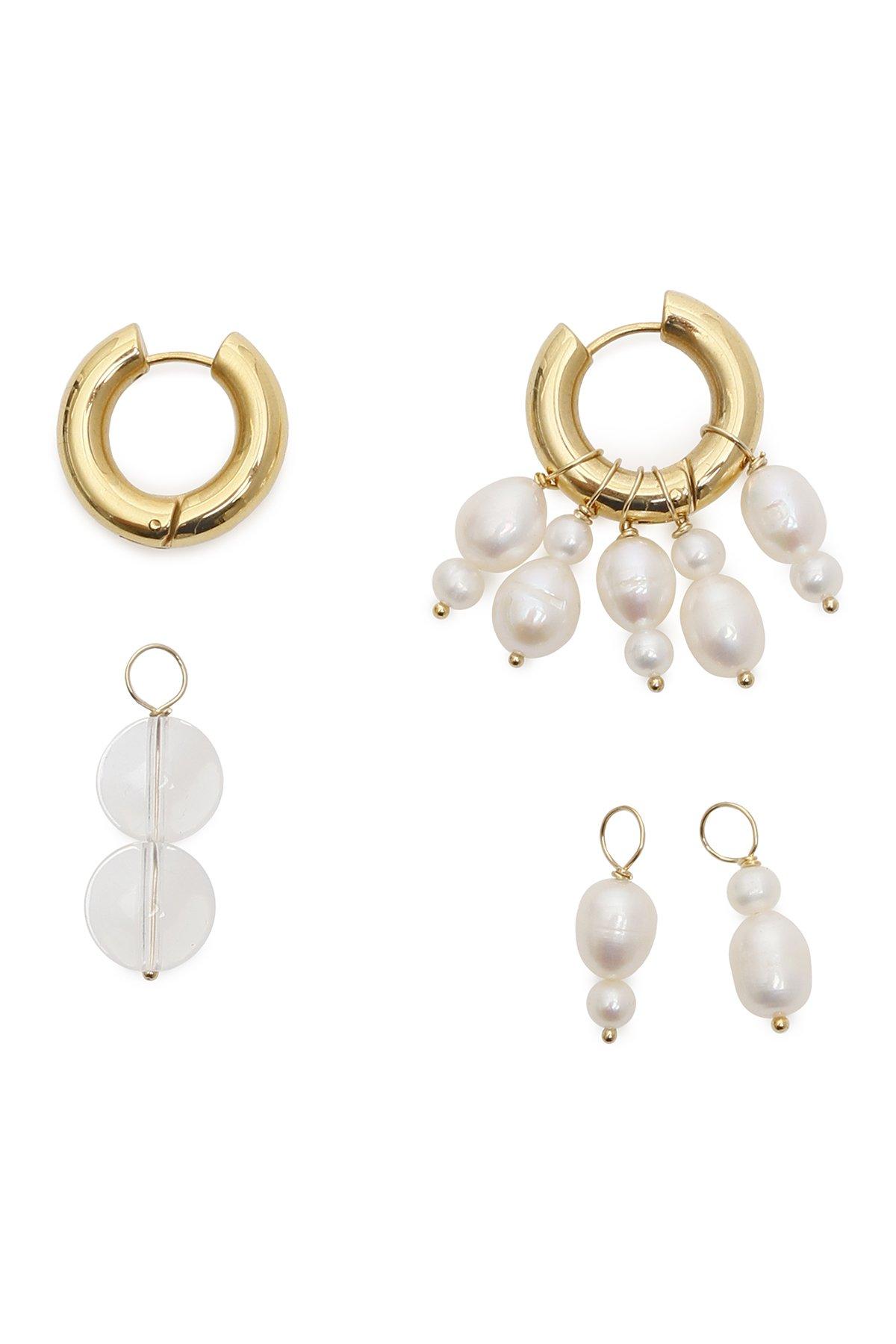 Timeless Pearly Mismatched Earrings in Metallic - Lyst