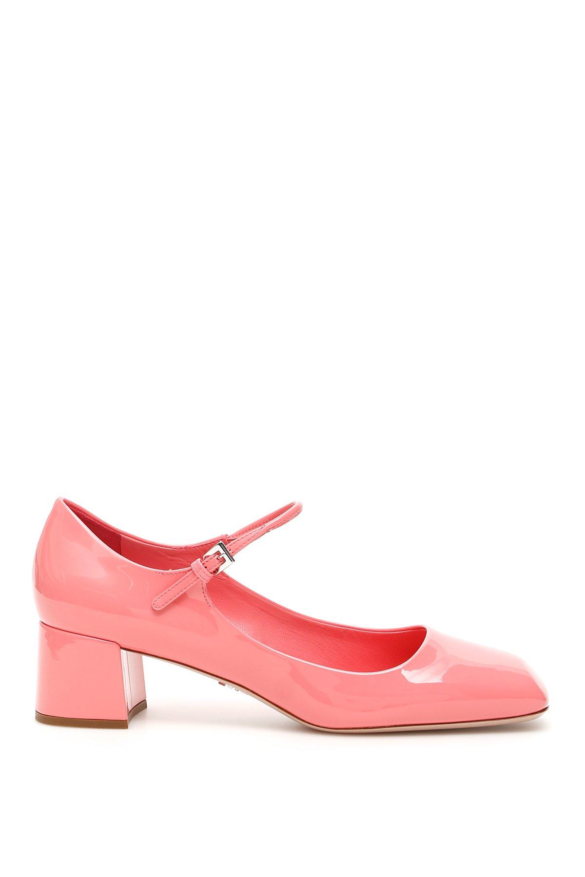 Prada Leather Mary Jane Pumps in Pink - Lyst