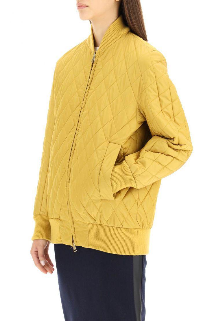 Max Mara Synthetic Crotone Quilted Bomber Jacket in Yellow - Save 9% | Lyst