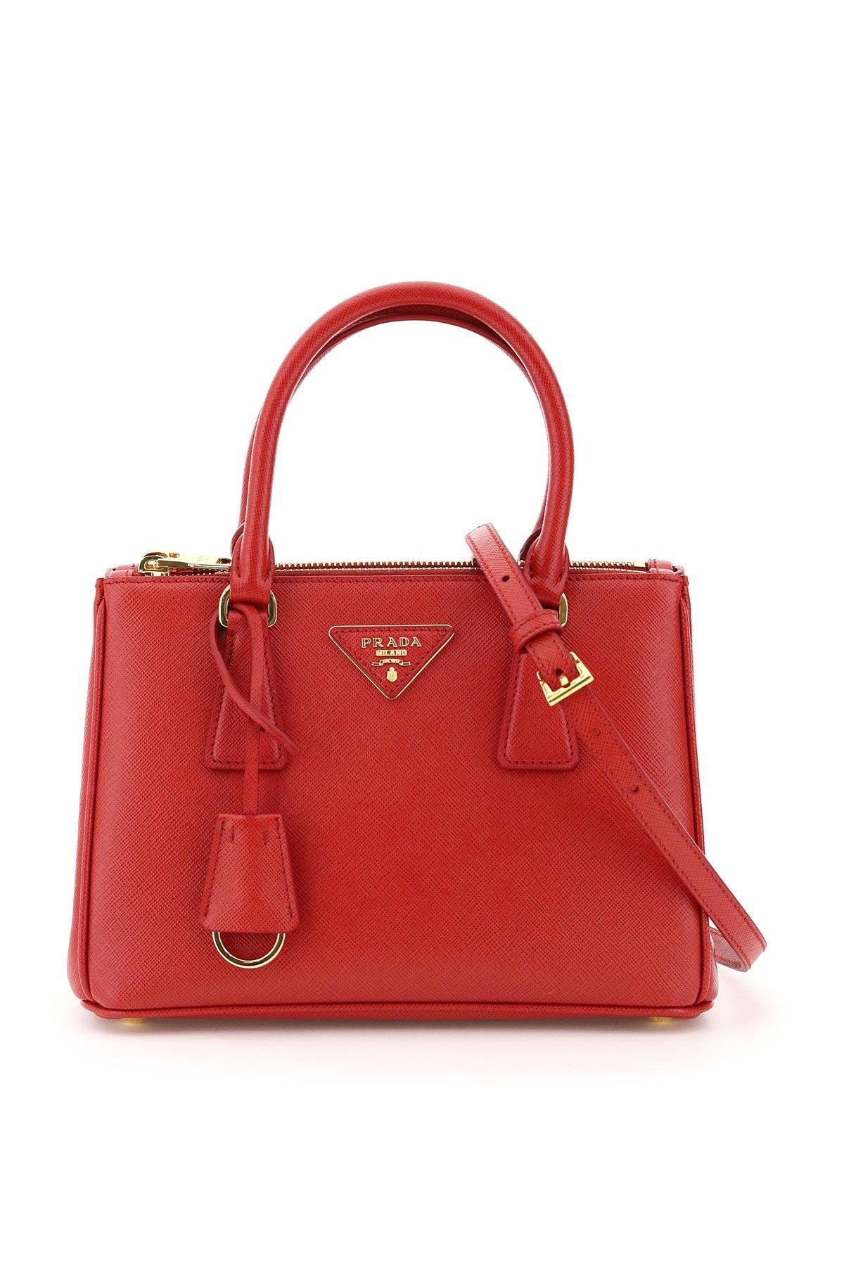 Prada Leather Saffiano Lux Galleria Bag in Red - Lyst