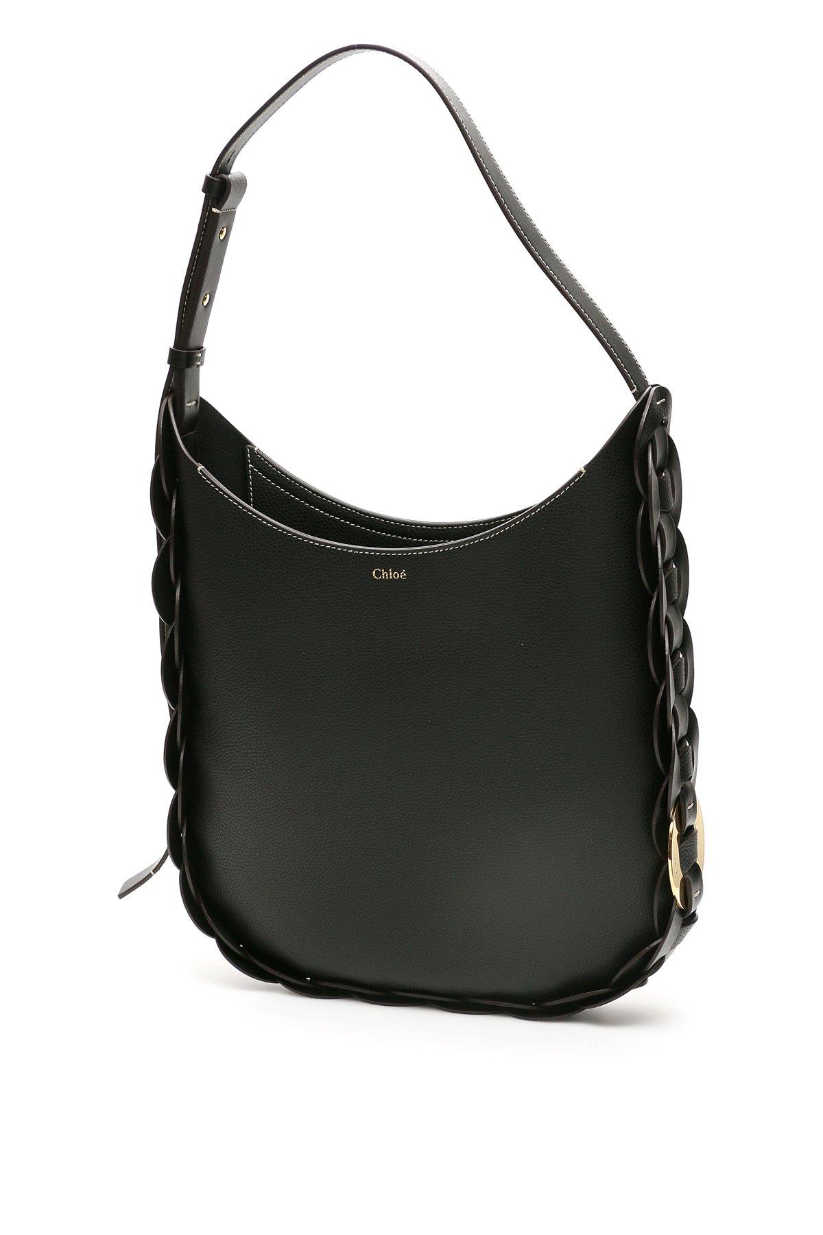 chloe black leather purse