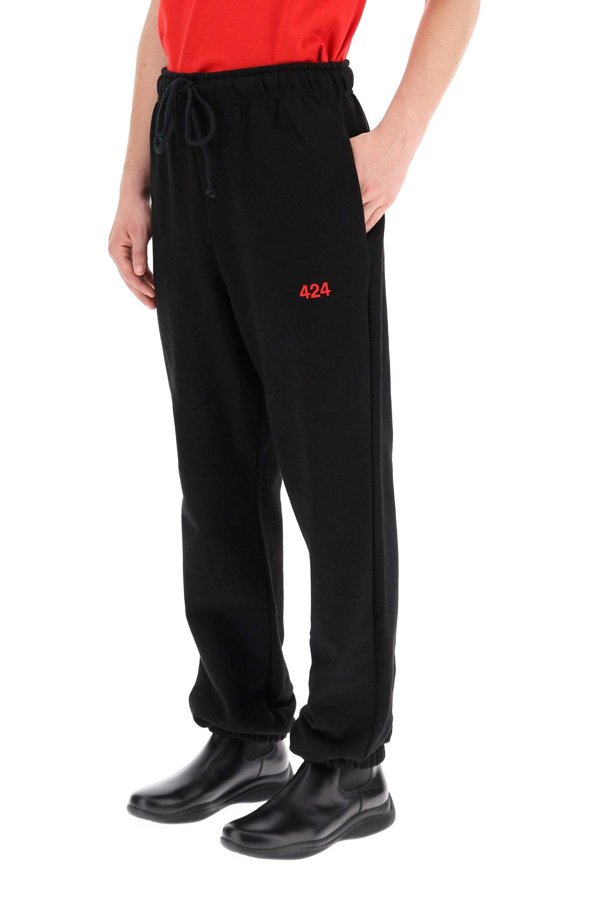 424 Fleece Sweatpants With Logo Embroidery in Black for Men Save 3
