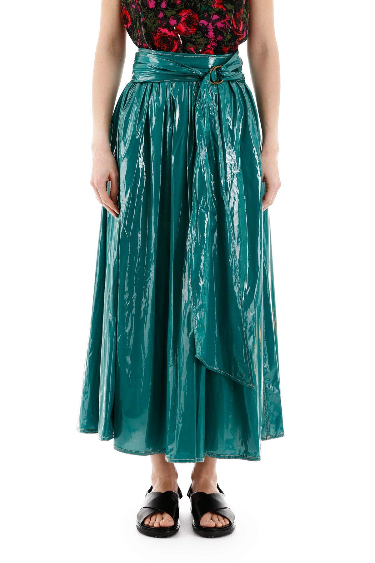 Sies Marjan Silk Glossy Skirt in Green - Lyst