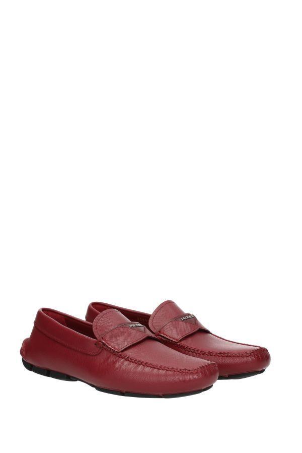 prada red loafers