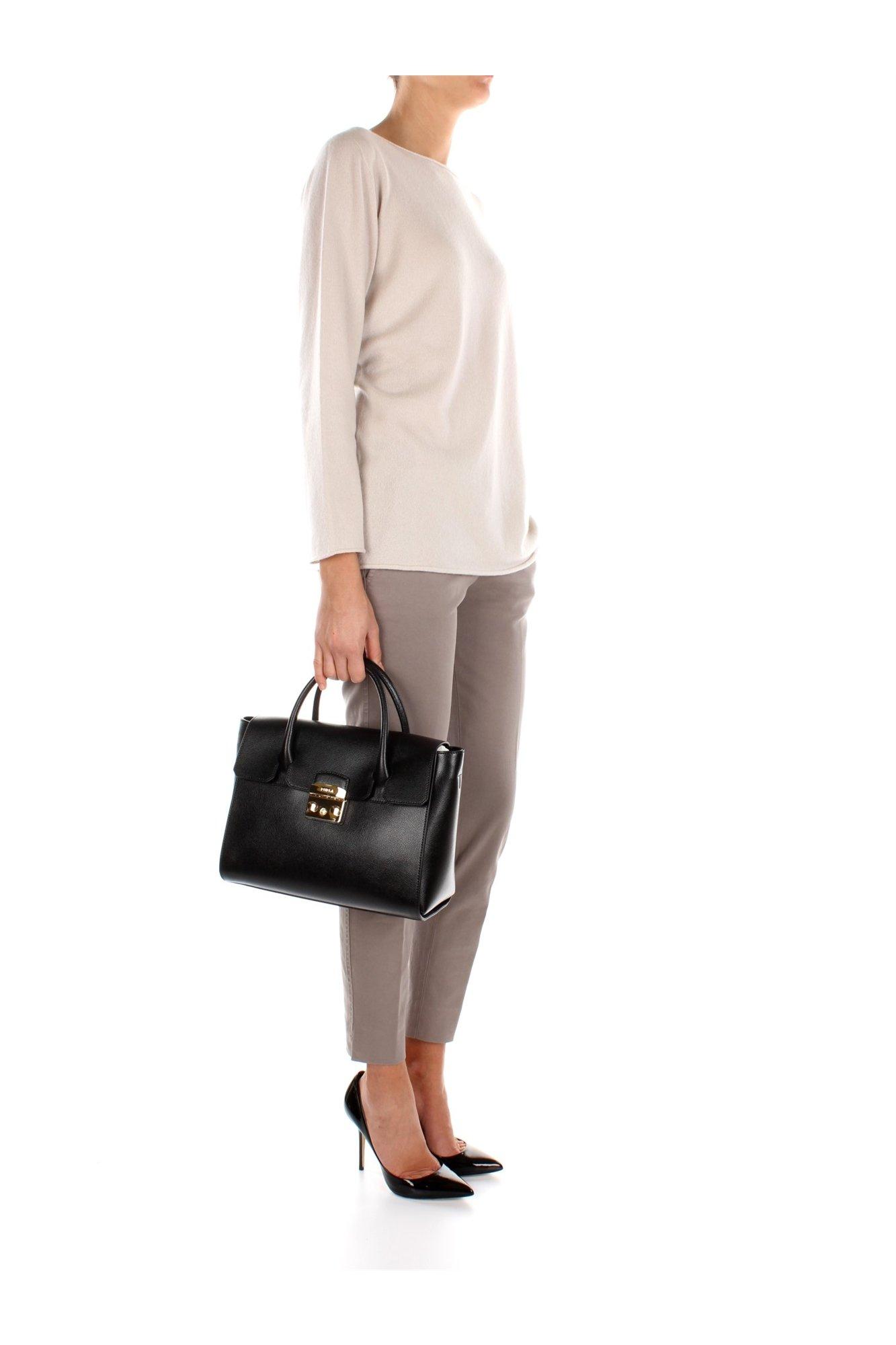 Furla Leather Handbags Women Black - Lyst
