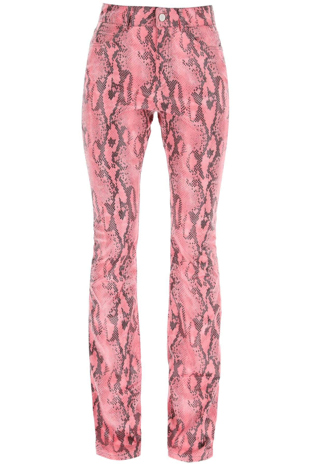 Alessandra Rich Python Flare Trousers in Pink - Lyst