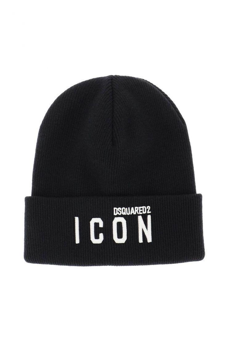 DSquared² Wool Beanie Icon in Black 