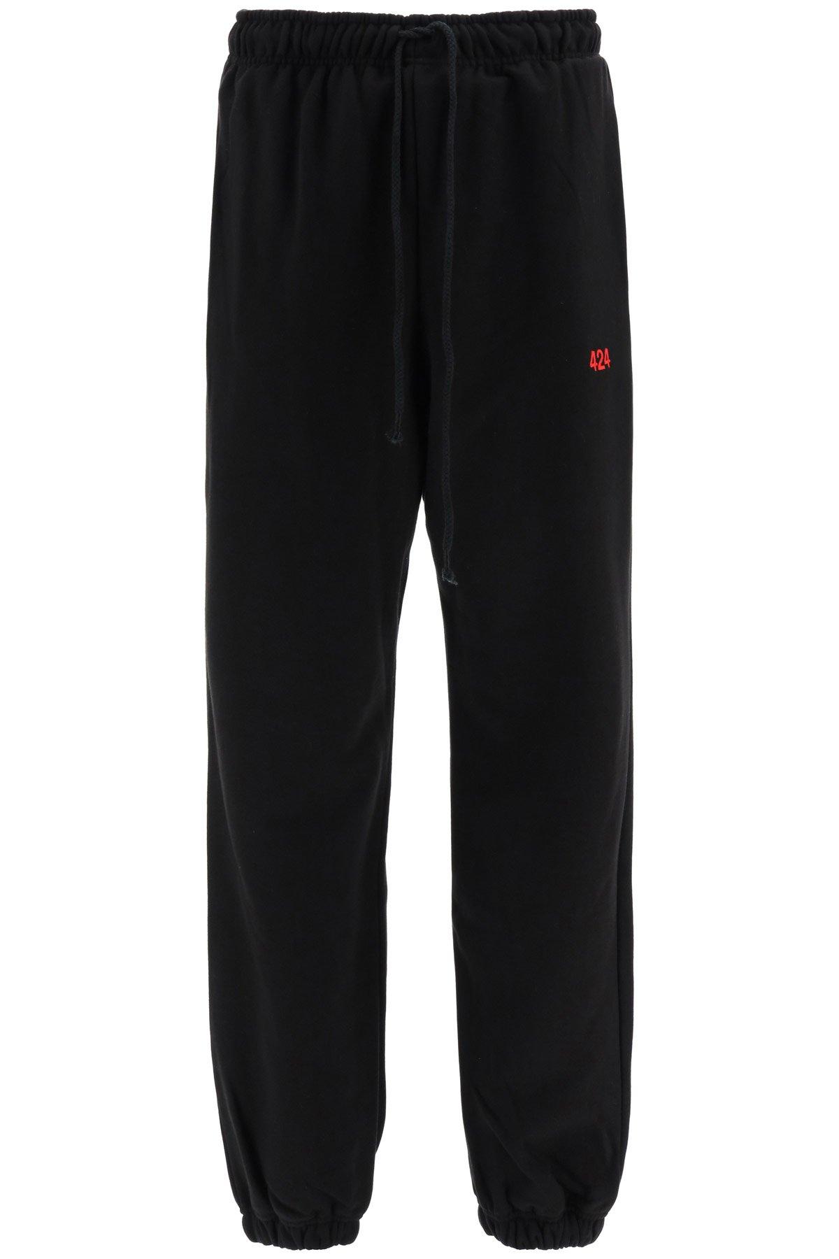 424 Fleece Sweatpants With Logo Embroidery in Black for Men - Save 3% ...