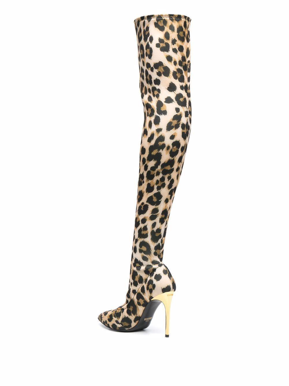 thigh high boots leopard print