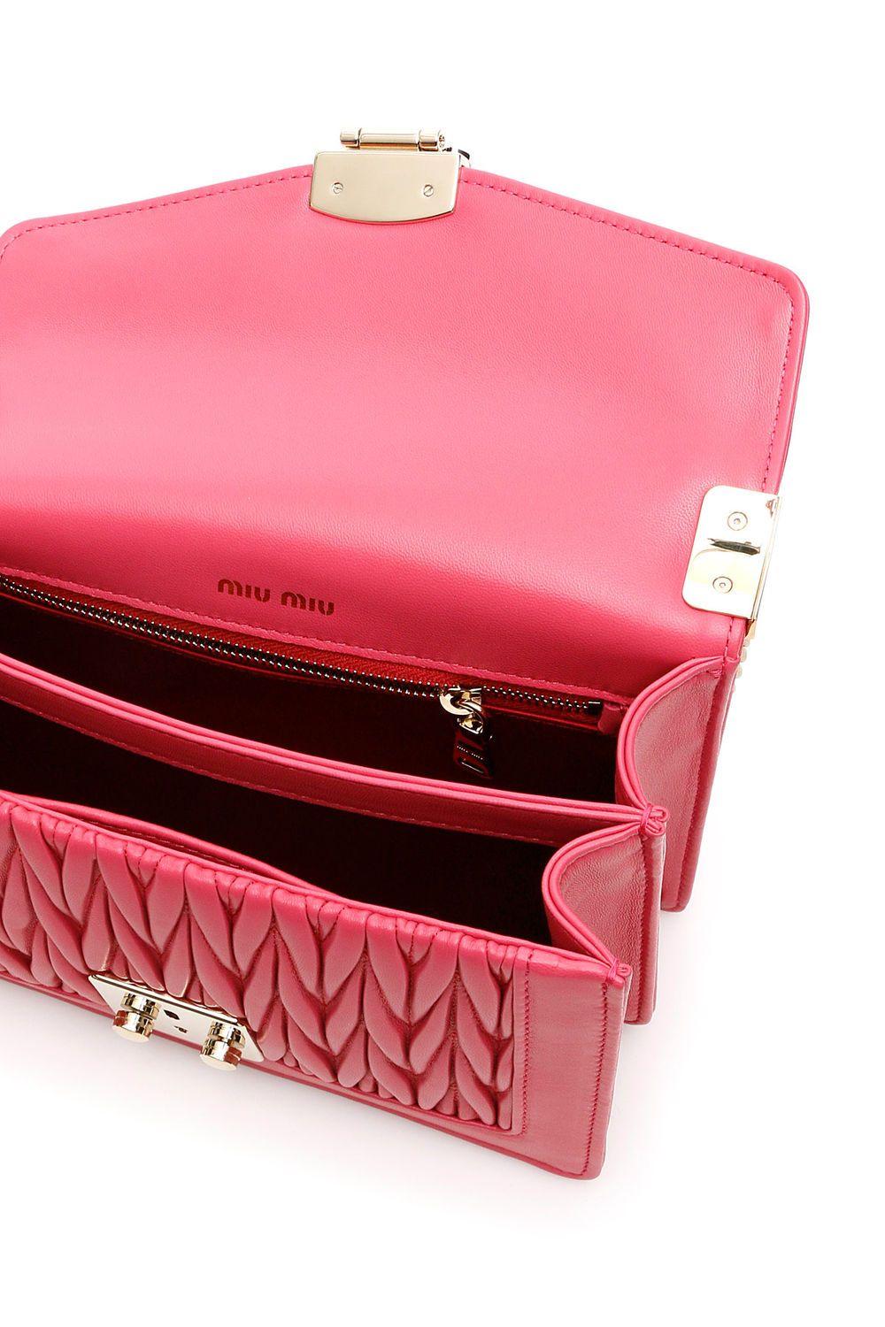 miu confidential matelassé leather bag