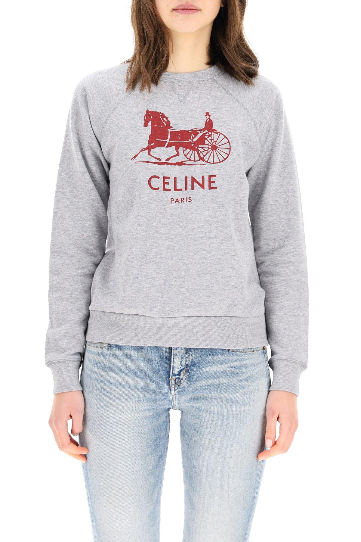 Celine Cashmere Sulky Print Sweatshirt in Gray | Lyst