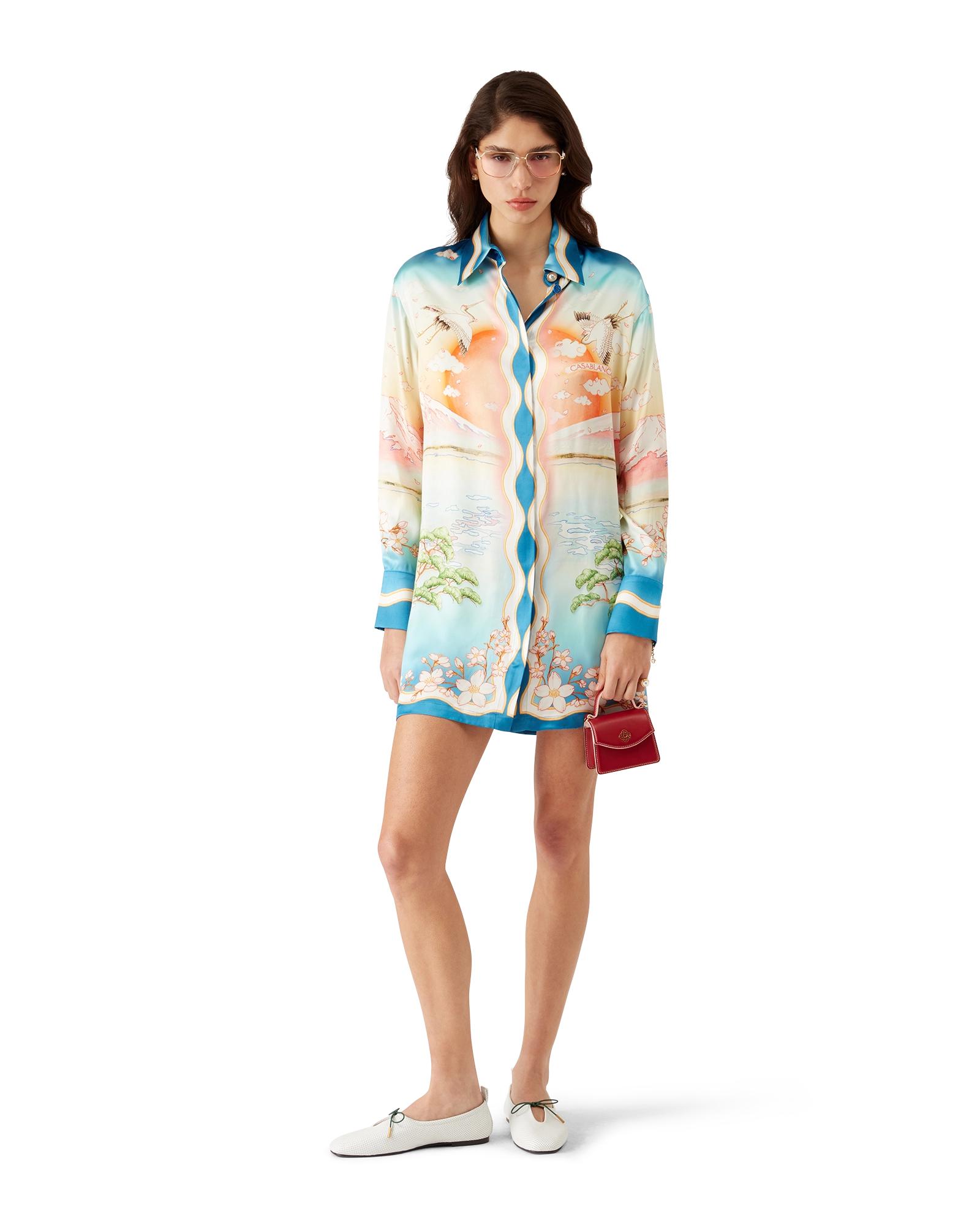casablanca silk shirt dress CASABLANCA WOMEN Silk Shirt Dress Joyaux D'Afrique  MAISONDEFASHION.COM