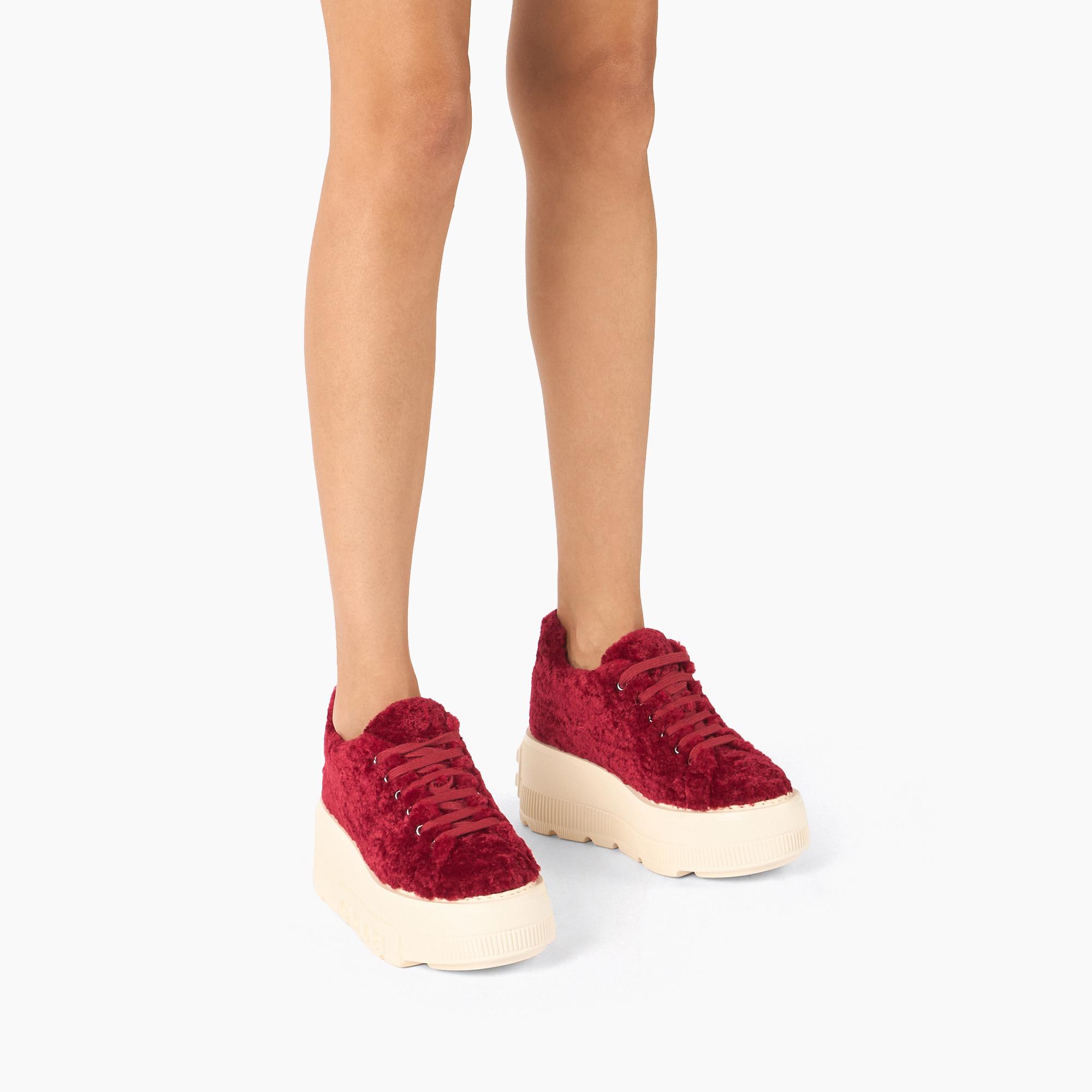 CASADEI★Nexus Senales Faux Fur Casadei Nexus Senales Faux Fur Sneakers in Red | Lyst