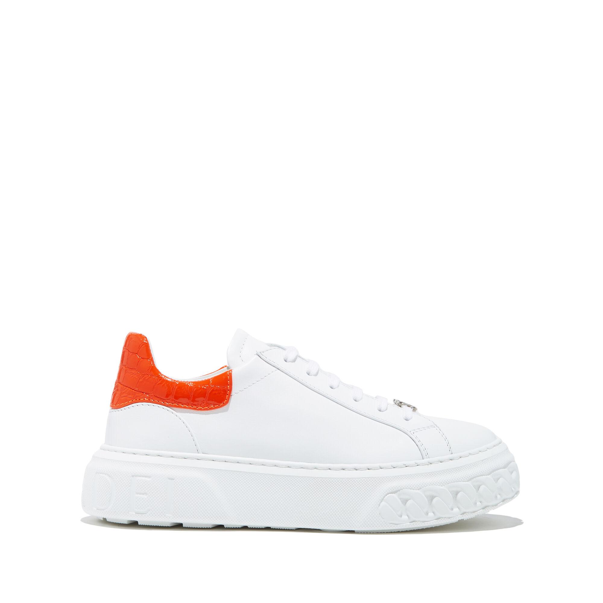 Casadei Off Road Lacroc, Sneakers, White And Orangina, Patent Leather With  An Embossed Crocodile Print - www.ravio.io