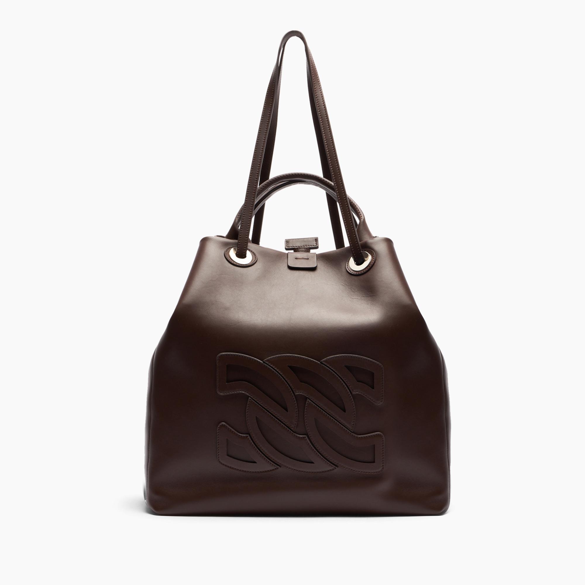 トートバッグ CASADEI Woman Tote bags Brown Casadei Brown Canvas And Leather Tote for Women Online USA