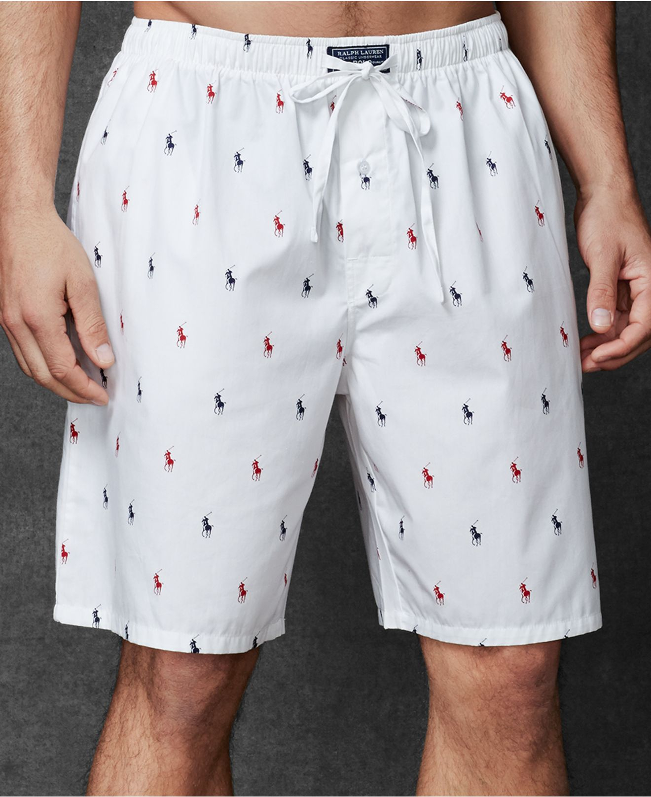 Polo Ralph Lauren Allover Pony Pajama Shorts in White for Men | Lyst
