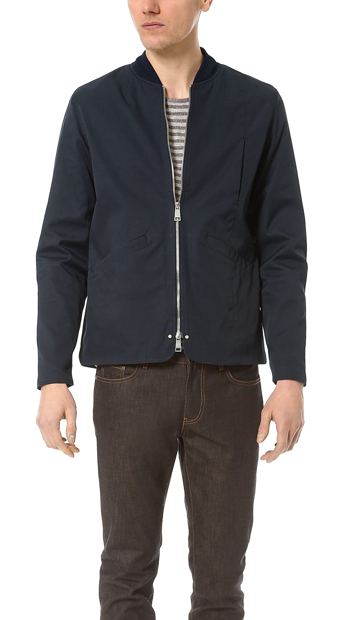 Lyst Folk Rivet Zip Jacket in Blue for Men