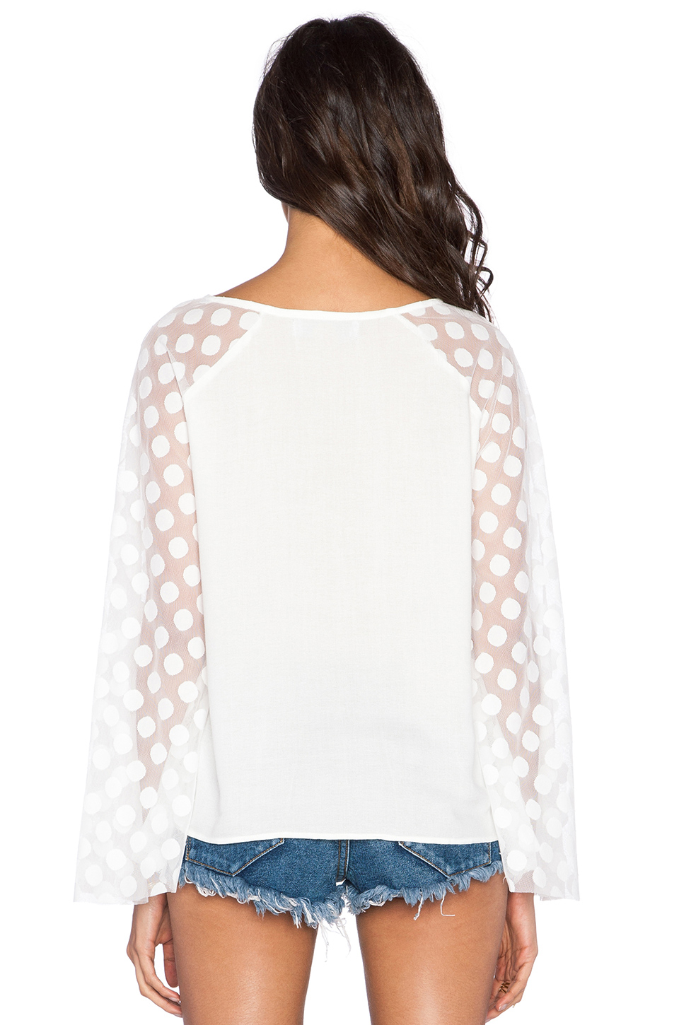 lyst aila blue plumeria blouse in white lyst aila blue plumeria blouse in white