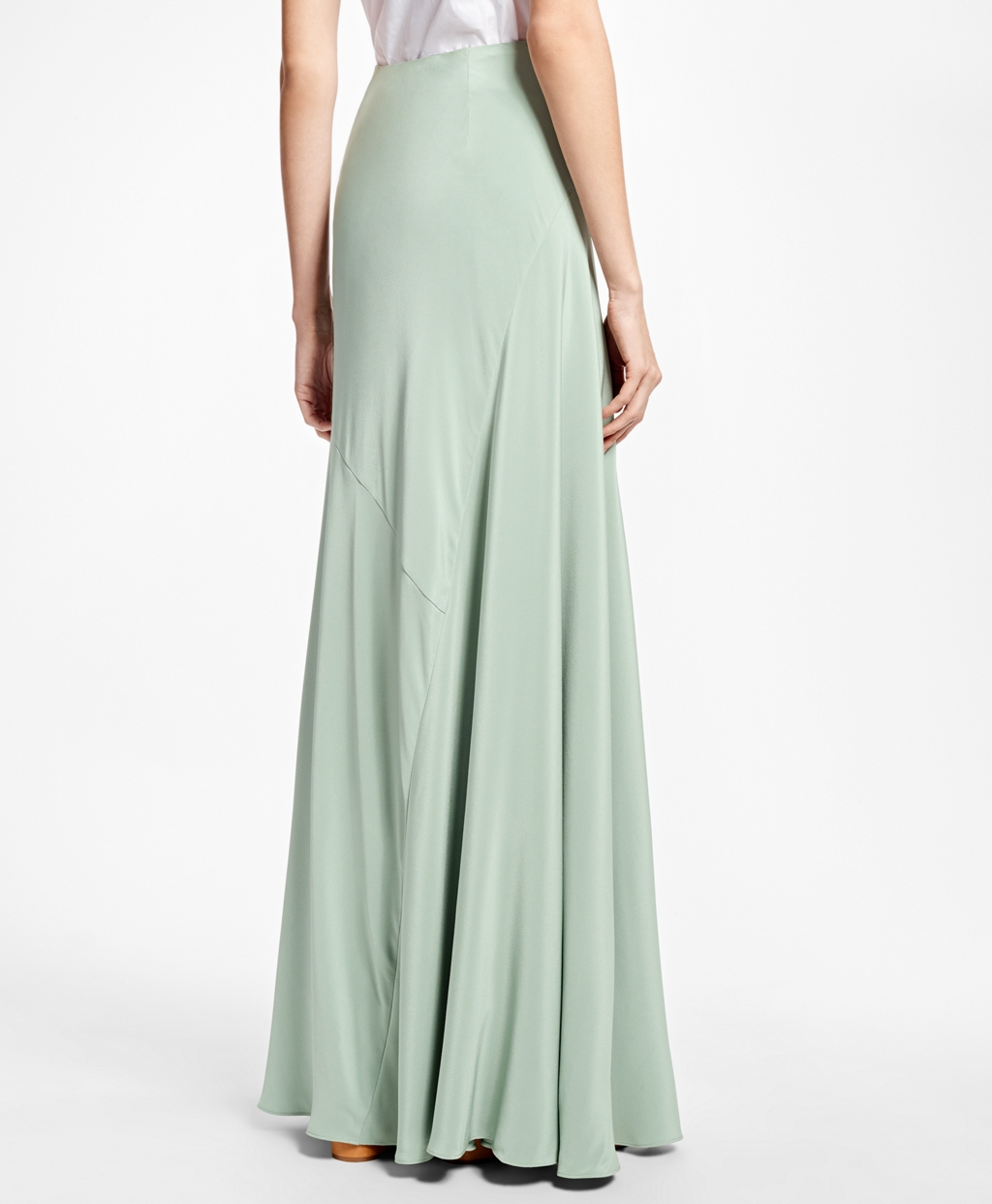 silk crepe maxi skirt