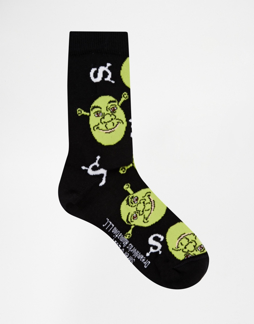 ASOS Ankle Socks With All Over Shrek Design in Black - Lyst