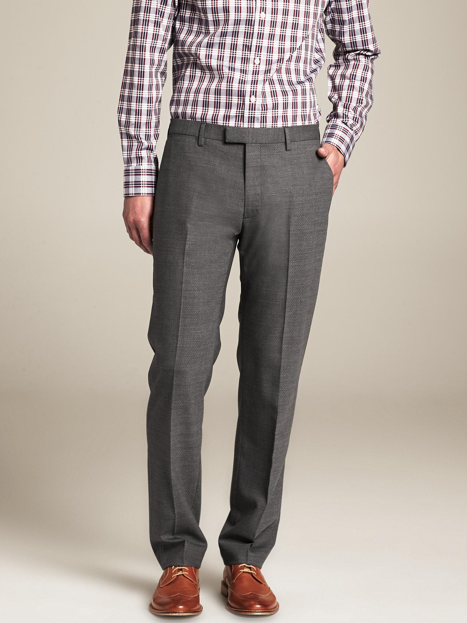 Banana Republic Modern Slim-Fit Gray Wool Dress Pant for Men - Lyst