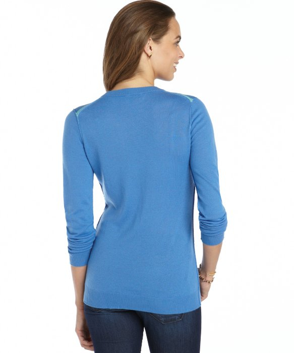 Quinn Light Blue Cashmere Knit �sadie� Crewneck Sweater in