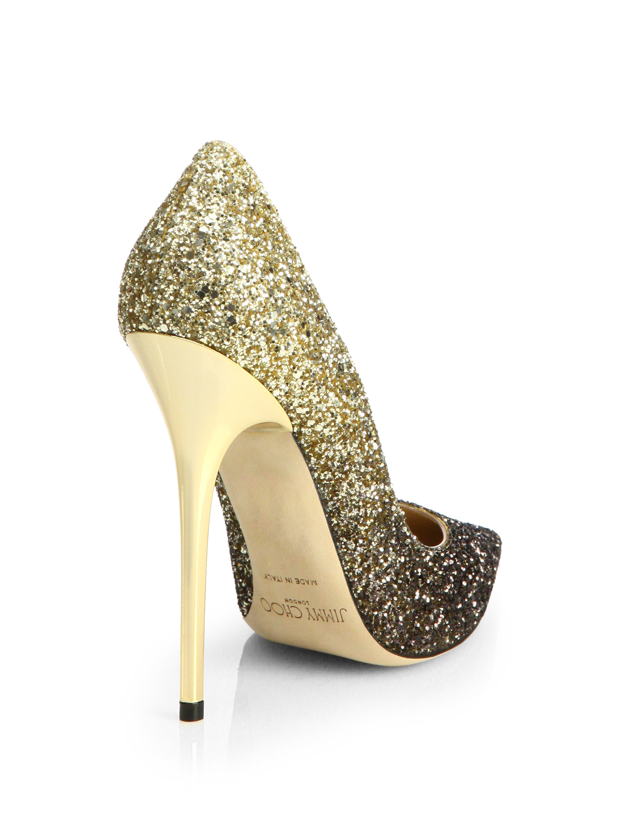 Jimmy Choo Anouk 120 Glitter Degrade Pumps in Pink-Gold (Metallic) -