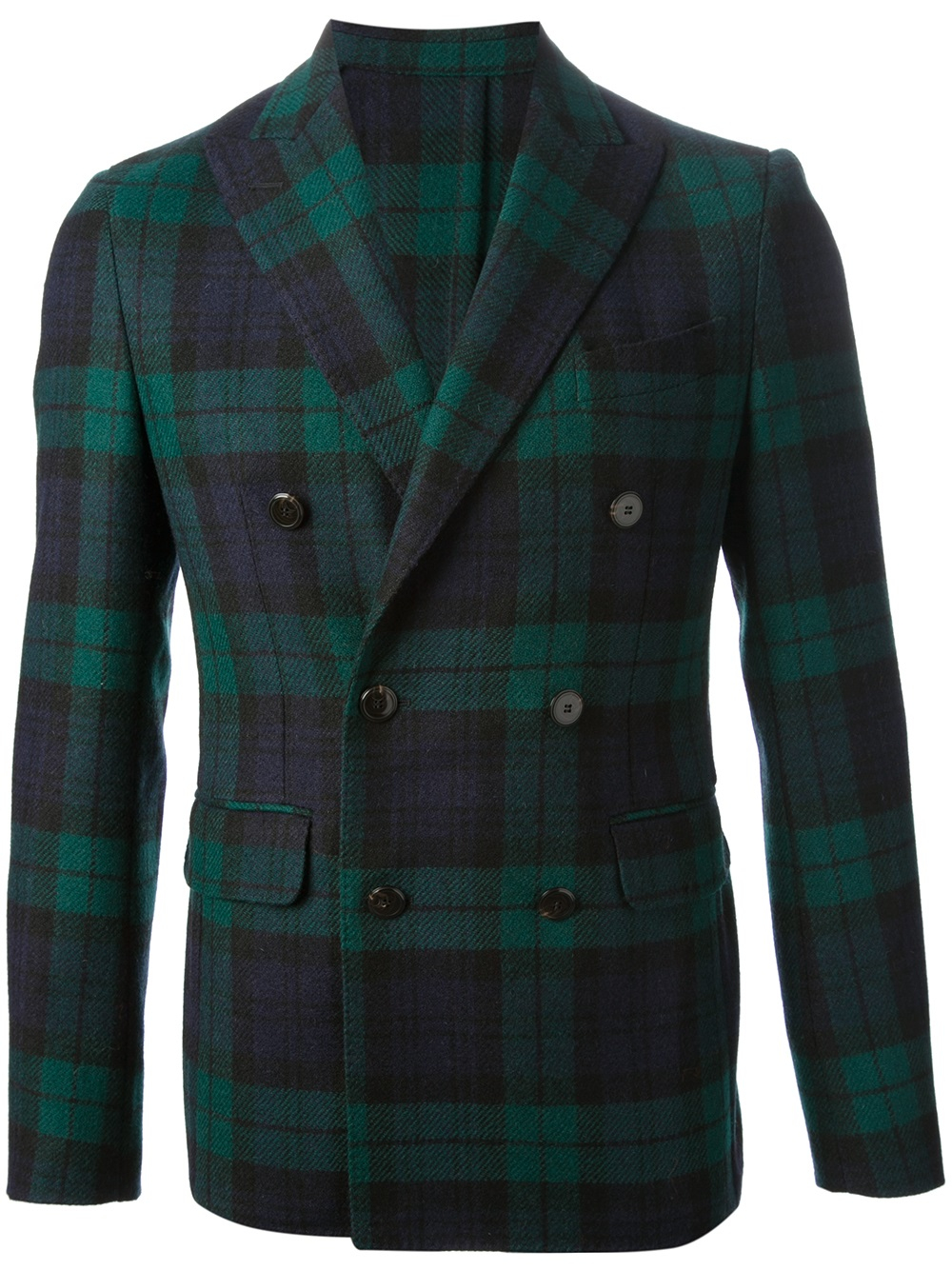 DSquared² Tartan Double Breasted Jacket in Green for Men Lyst