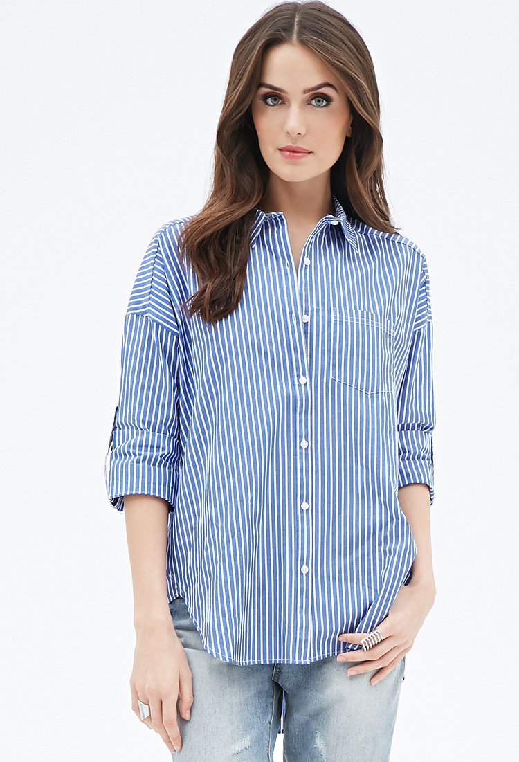 striped button up shirt womens