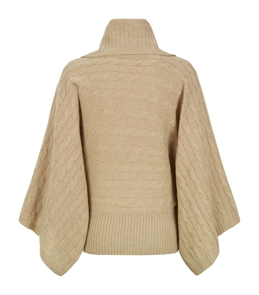 Polo Ralph Lauren Cable Knit Poncho Sweater in Natural - Lyst