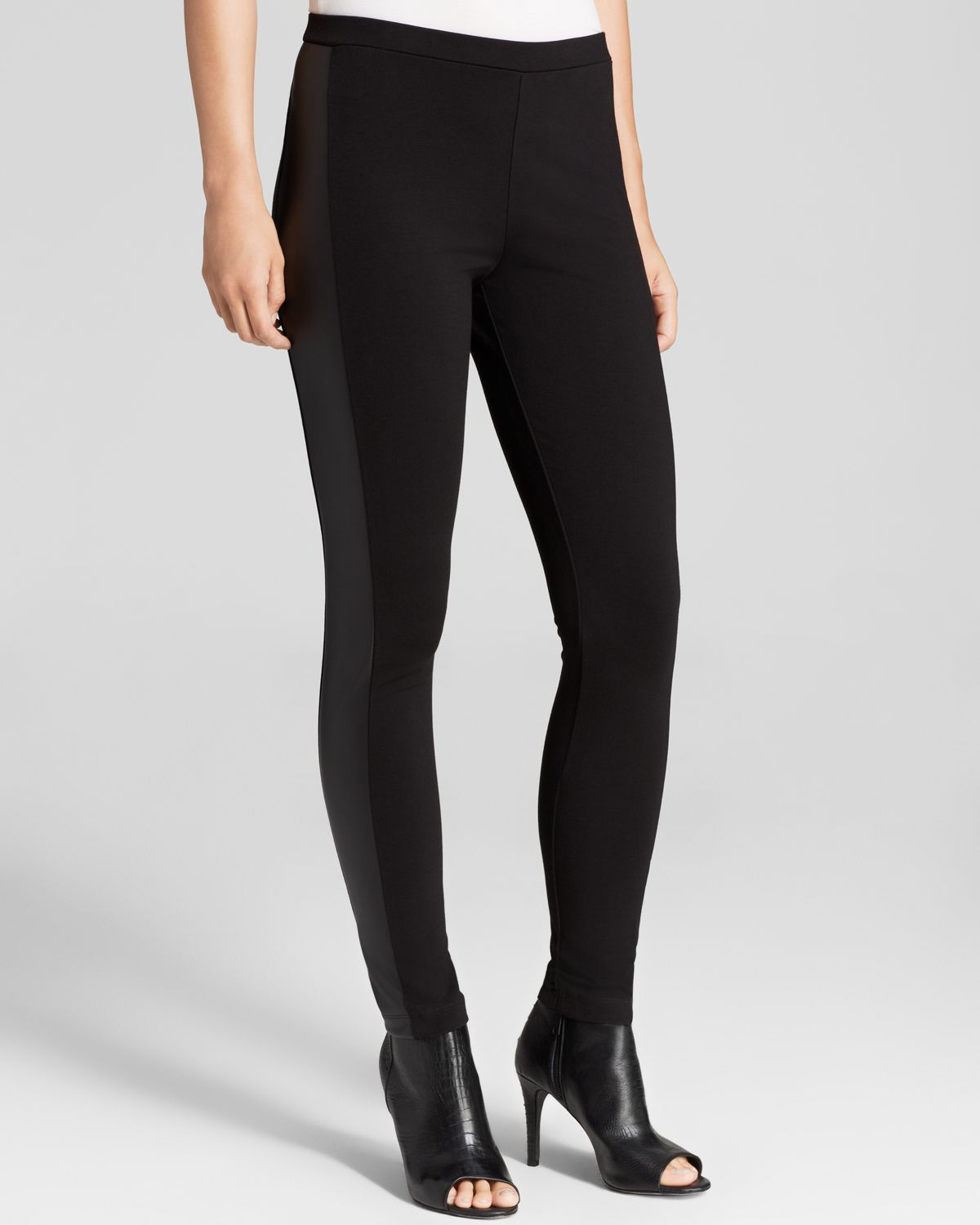 Two By Vince Camuto Faux Leather Panel Leggings in Black (Rich Black ...