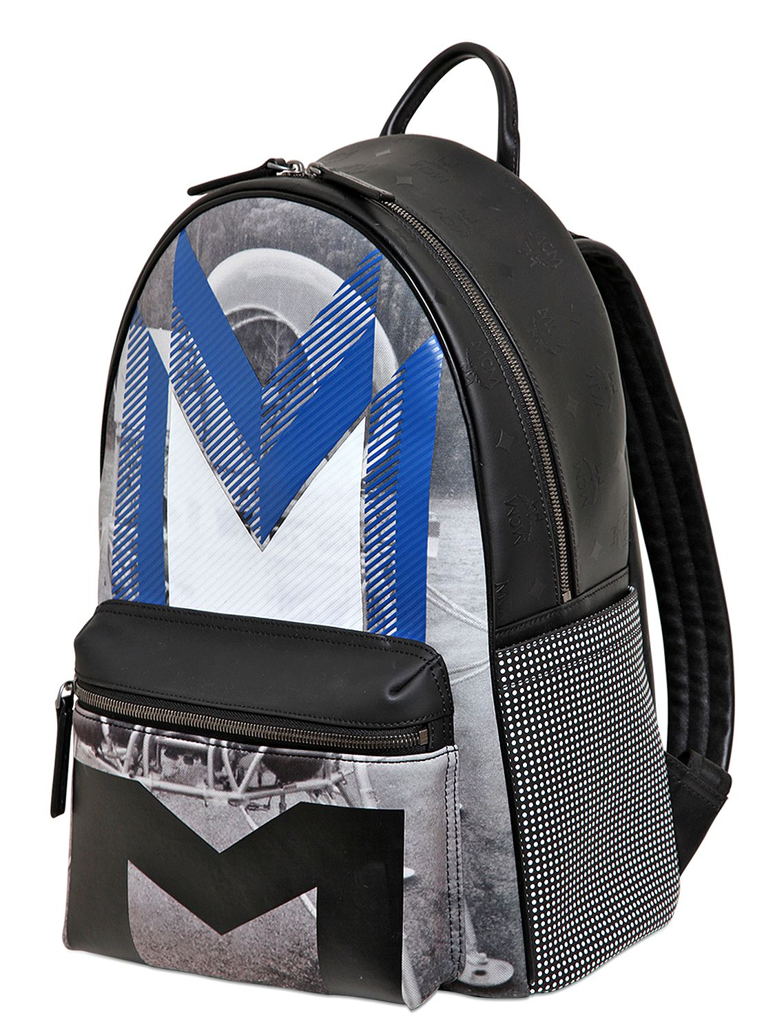 MCM Neoprene Medium Moonwalker Backpack in Black/Blue (Blue) - Lyst