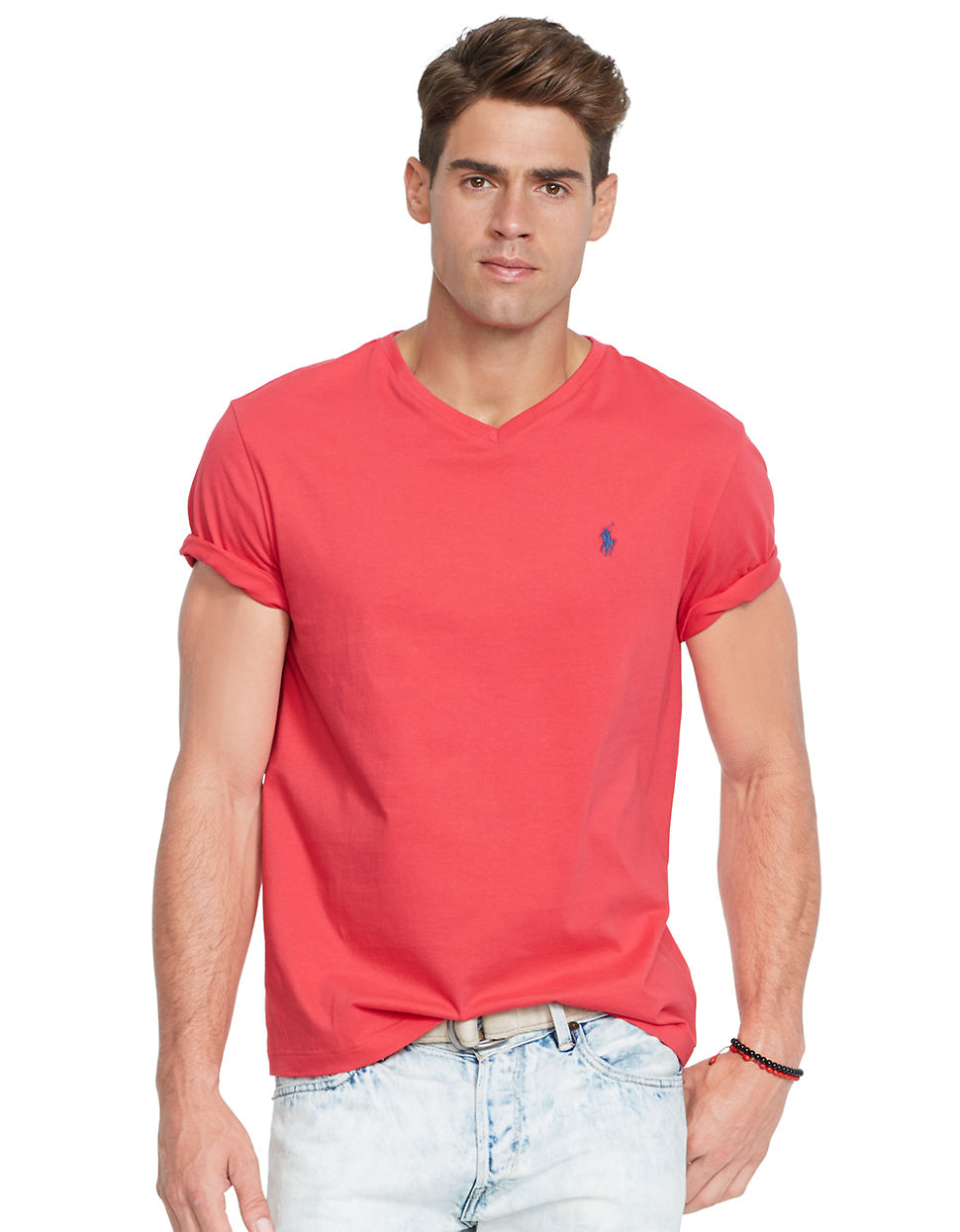 Polo Ralph Lauren Jersey V-neck in Red for Men (Maui Red) | Lyst