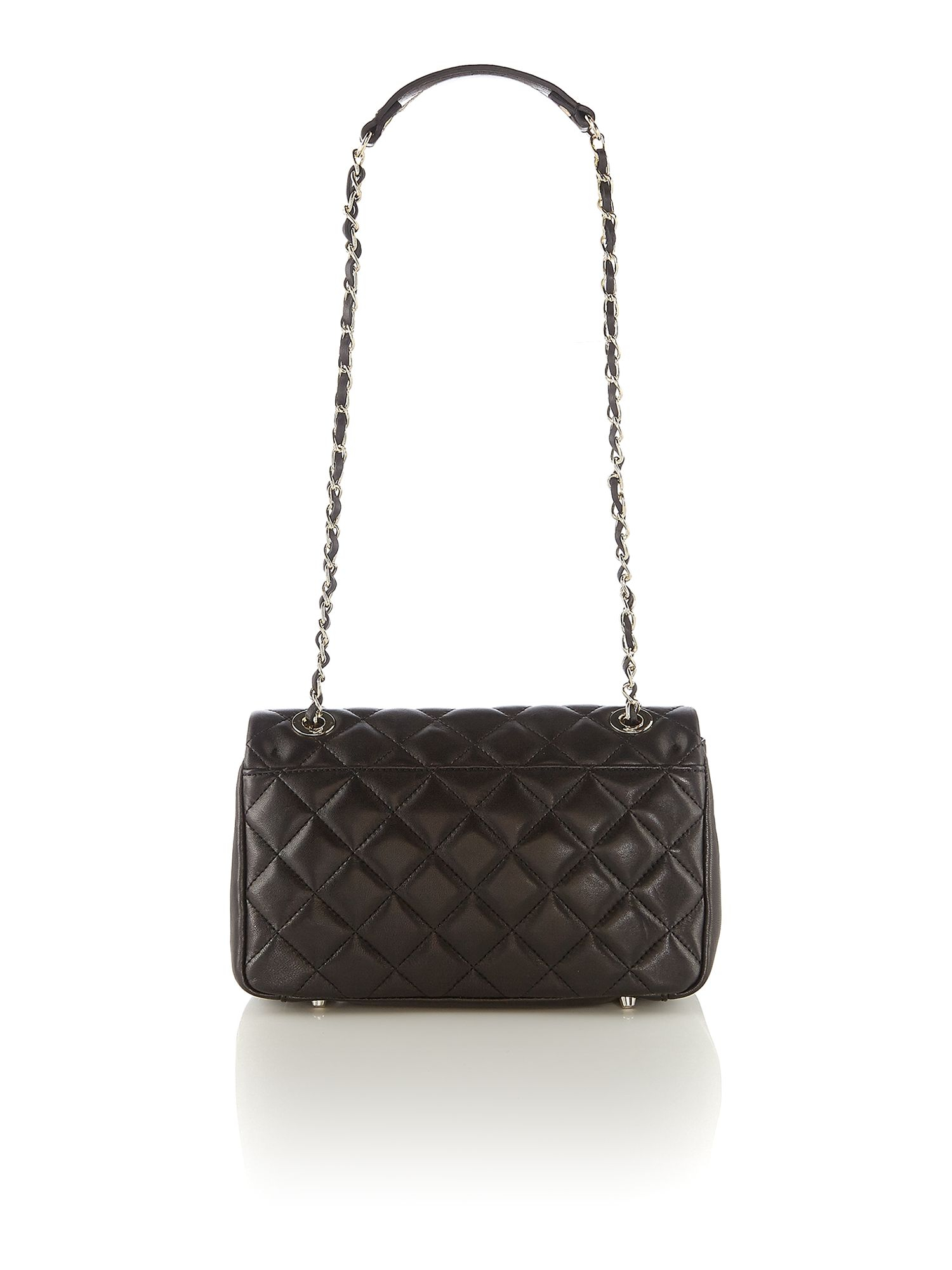 Dkny Quilted Black Large Flap Over Shoulder Bag in Black | Lyst