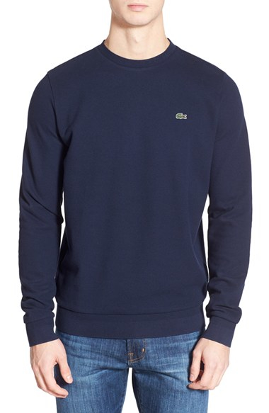 lacoste navy crew neck sweater