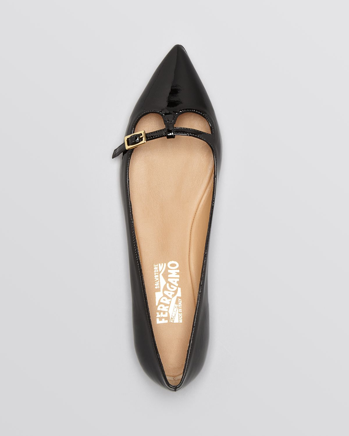 Ferragamo Pointed Toe Flats - Patty C in Black | Lyst