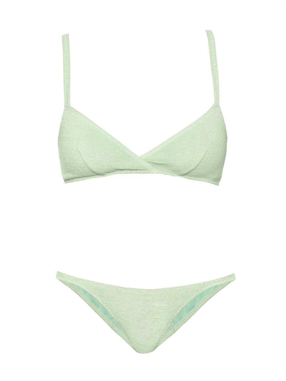 Lisa Marie Fernandez Yasmin Terry-Towelling Bikini in Green | Lyst Canada