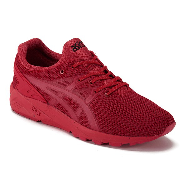 red asics trainers