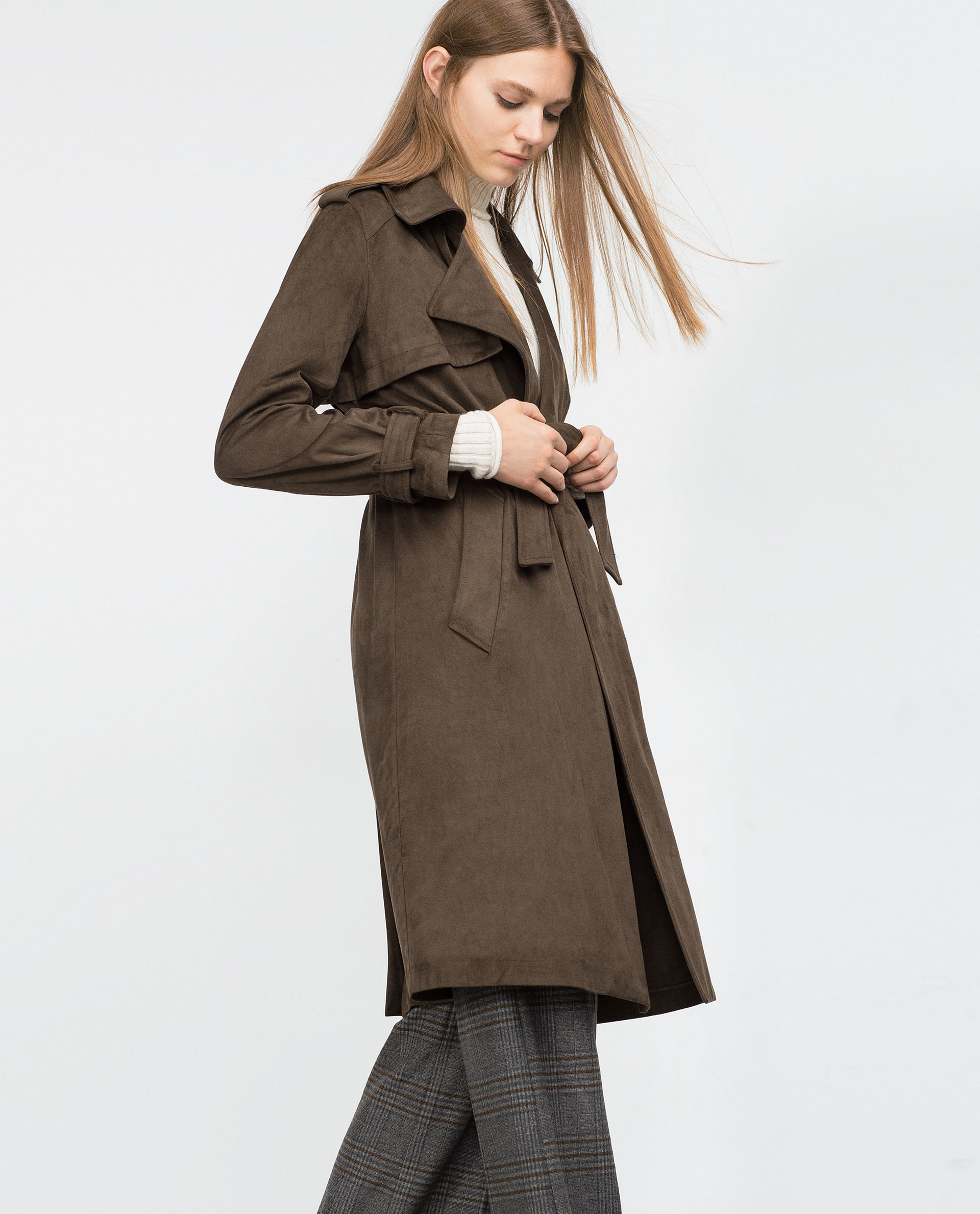 Turquoise Trench Coat Women Tradingbasis Suede Trench Coats 15