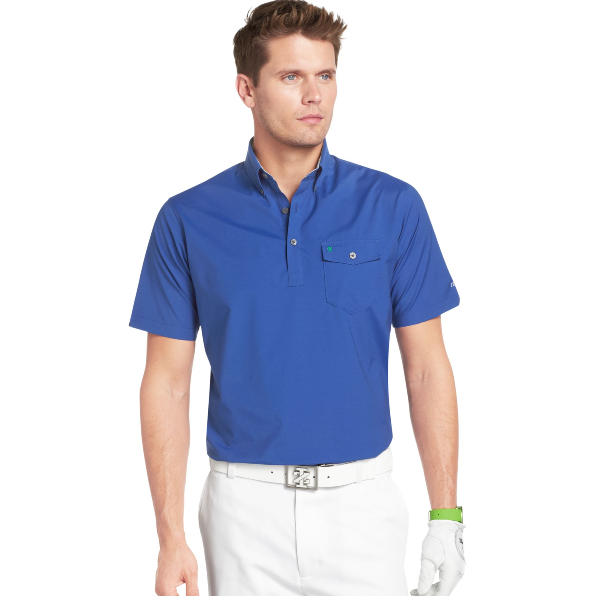 Izod Short Sleeve Popover Performance Golf Shirt with ...