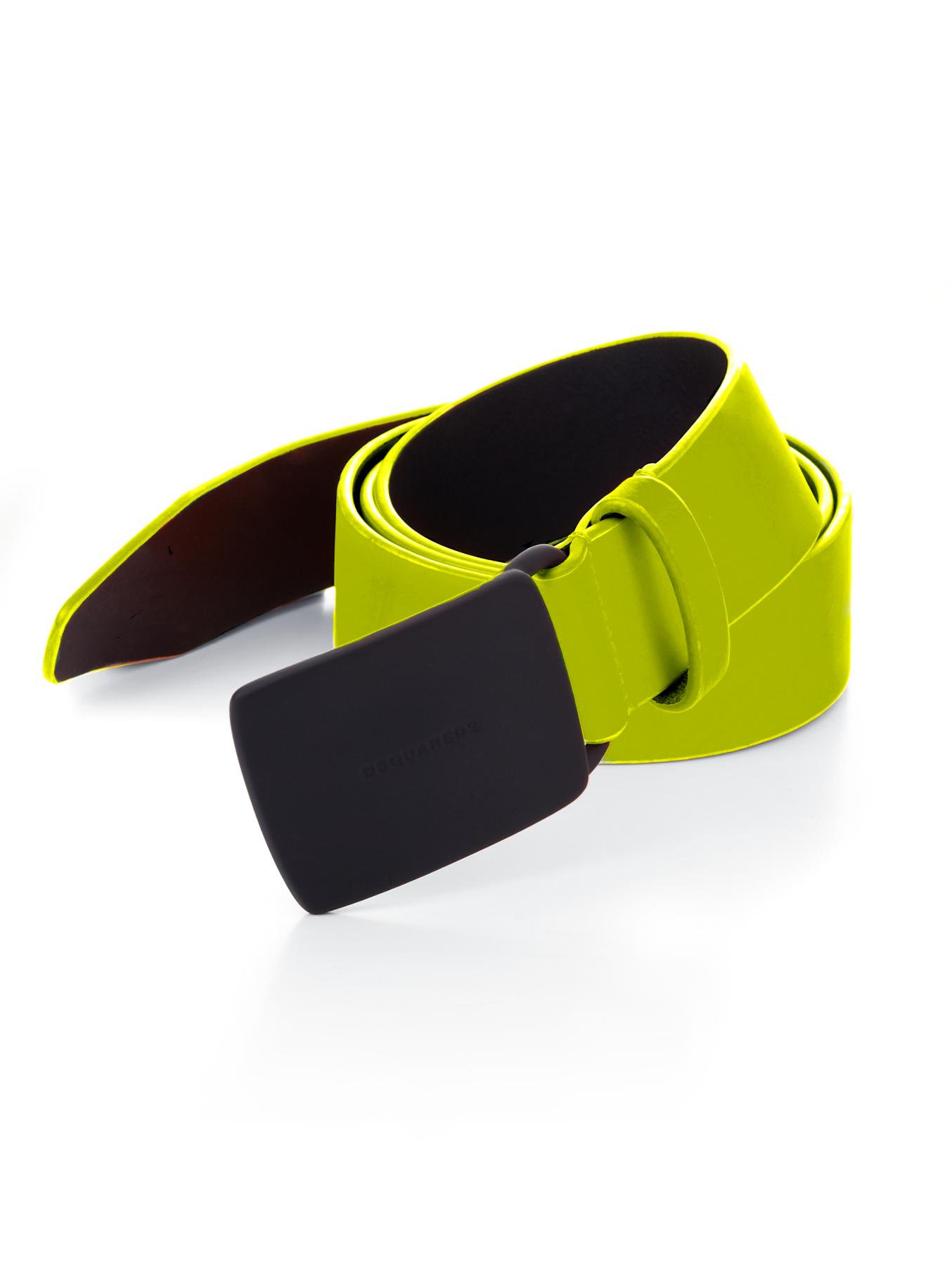 Lyst Dsquared² Neon Leather Belt in Yellow